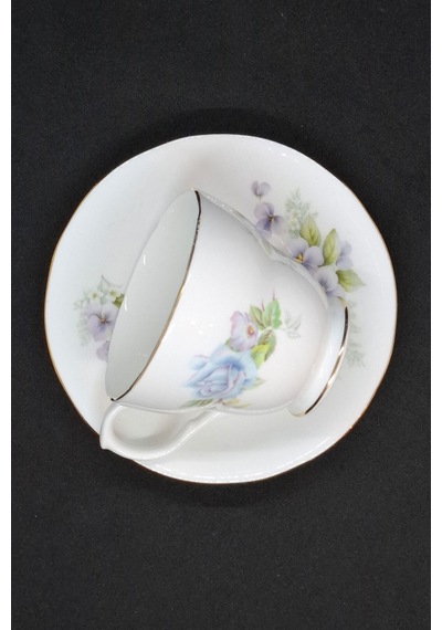 Bone China Mavi Gül Vintage Çay/kahve Fincanı 2 Parça 150 Ml