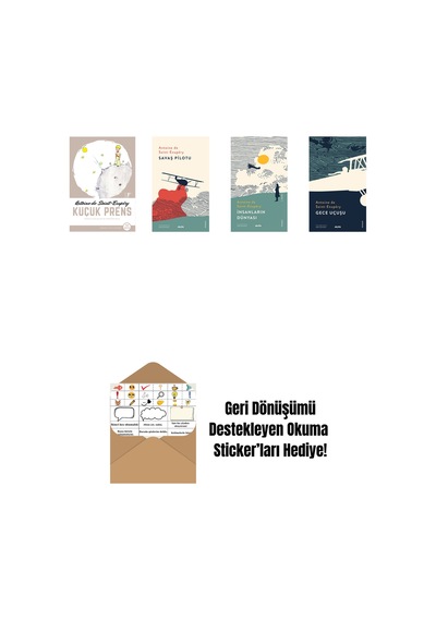 Antoine De Saintexupery 4 Kitap Set + Okuma Sticker'ları