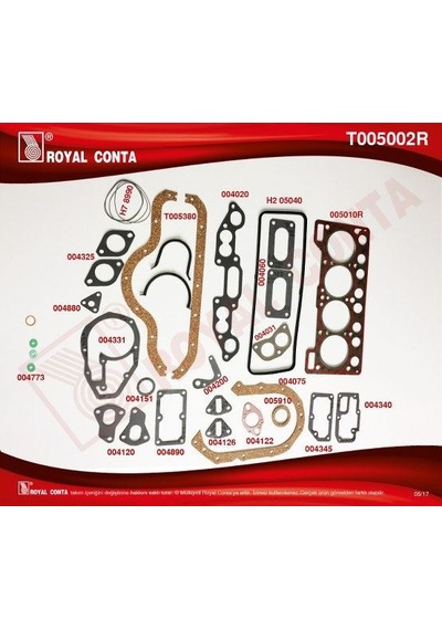 ROYAL T005002R ROYAL MOTOR TAKIM CONTA (SÜPER) KEÇESİZ R12 1400