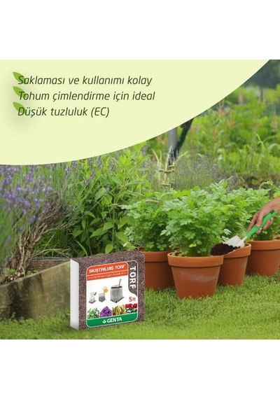 Genta Sıkıştırılmış Torf Cocopeat 5 Lt 0.1 KG