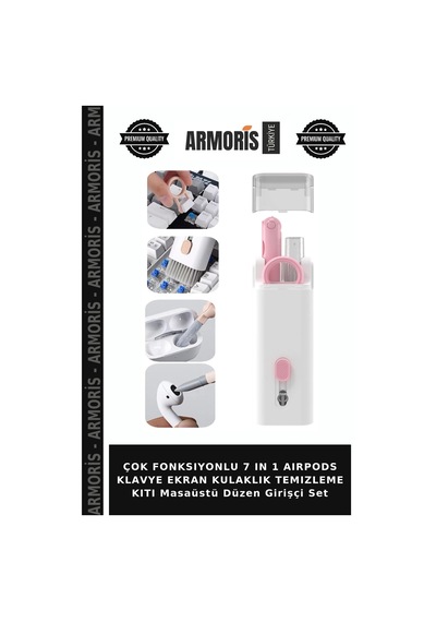 Çok Fonksıyonlu 7 In 1 Apple AirPods Uyumlu  Klavye Ekran Kulaklık Temızleme Kıtı Masaüstü Düzen Girişçi Set Çok Renkli