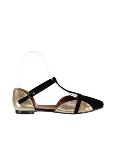 Fox Shoes Siyah/Dore Kadın Babet B726881802