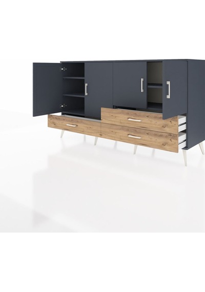 Hyperion Konsol 5 Raflı 3 Çekmeceli 4 Kapaklı 176x44x99 Antrasit- Antrasit-antrasit/çam Hyperion Konsol 5 Raflı 3 Çekmeceli 4 Kapaklı 176x44x99 Antrasit- Antrasit-antrasit/çam