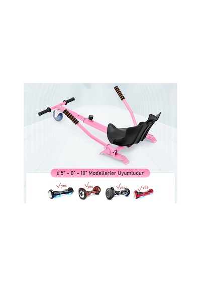 Hoverkart Elektrikli Kaykay Hoverboard Aparatı Extra Cırt Tüm Modellere Uyumlu Pembe