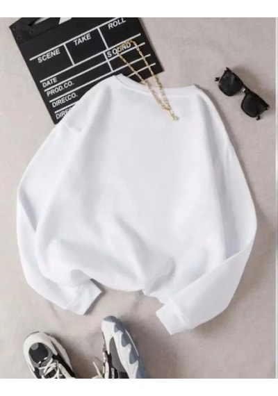 Etiler Collection Üç İplik Biskilet Yaka Basic Sweatshirt - Beyaz