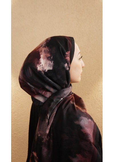 Mirsoy Scarf Pamuk Etnik Desen Şal Bordo