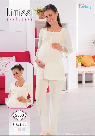 Limissi 2083 Hamile Lohusa Pijama Tk Ecru