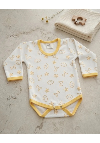 İrem Bebe Unisex Sarı Desenli Kışlık Bebek Badi Modeli