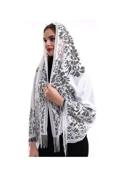 Narin Pamuk Tül Şal Beyaz 60x160