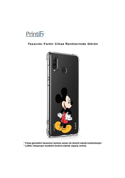 Samsung Galaxy Uyumlu S23 Plus Köşe Korumalı Antişok Kapak Mickey Mouse Tasarımlı Şeffaf Kılıf