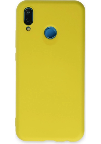 Newface Huawei P20 Lite Kılıf Nano İçi Kadife Silikon Glblseme - 35 - Sarı