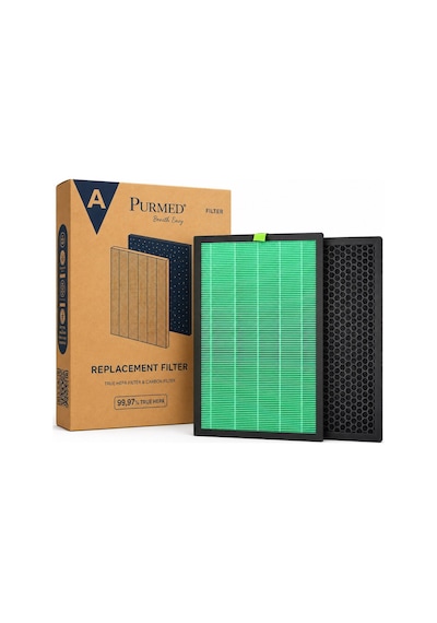 Purmed Coway AP-1018F & AIRMEGA 200 Hava Temizleyici Uyumlu Hepa + Petek Karbon Filtre Seti