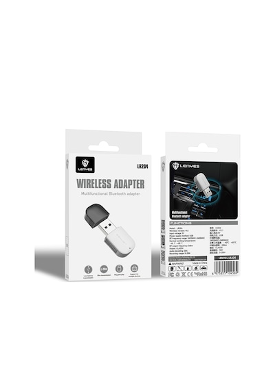 Lenyes Lr204 Usb Bluetooth 5.1 Wireless Transmitter Adaptör Beyaz
