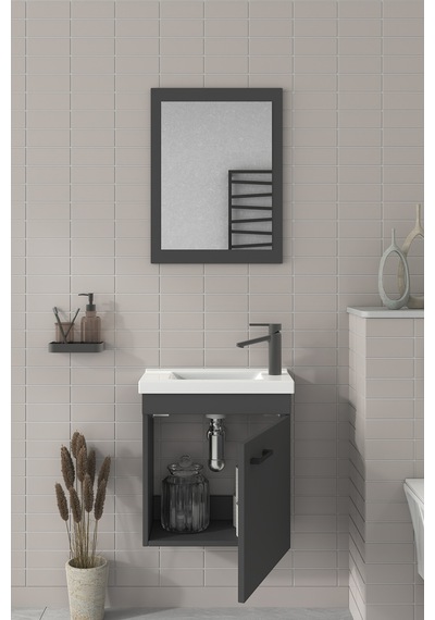Biani Fix Hera 50 Cm Banyo Dolabı Renk Mat Gri Biani Fix Hera 50 Cm Banyo Dolabı Renk Mat Gri