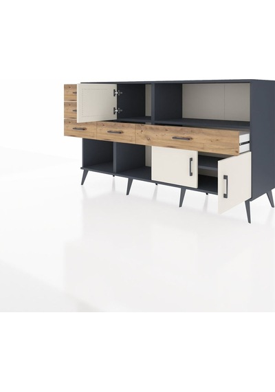 Kronos Konsol 2 Raflı 5 Çekmeceli 3 Kapaklı 176x59x99 Antrasit-ay Antrasit-aytaşı/çam Kronos Konsol 2 Raflı 5 Çekmeceli 3 Kapaklı 176x59x99 Antrasit-ay Antrasit-aytaşı/çam