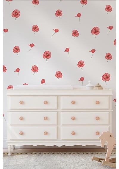 Soft Fuşya Renkli Çiçeklerden Oluşan Sticker Seti 48 Parça Özel Kesimli Mat Yüzeyli Sticker Dijital Baskı
