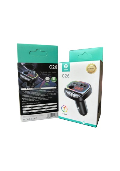Rgb Renkli Araba Fm Mp3 Çalar Kablosuz Bluetooth 5.0 C26
