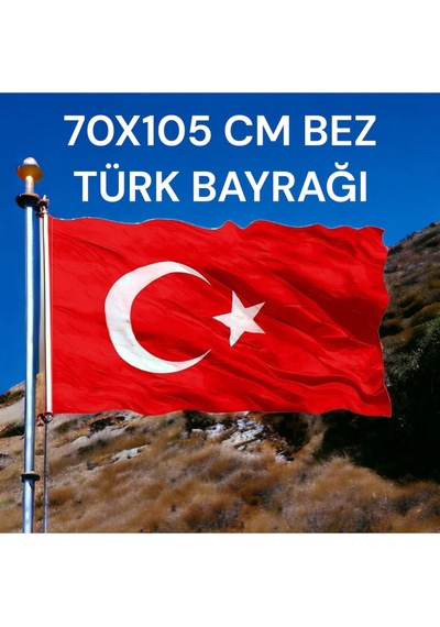 70x105 Cm Bez Türk Bayrağı Kaliteli Kumaş Malzeme
