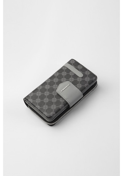 Cengiz Pakel Monogram Kadın Orta Boy Cüzdan 65256Mp Siyah-Gri-Siyah