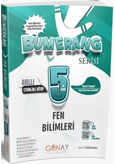 5. Sınıf Fen Bilimleri Bumerang Etkinlikli Akıllı Defter Kitap Günay Yayınları