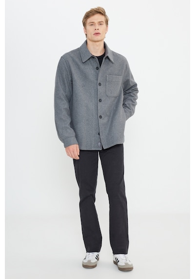 Wrangler Loose Fit Rahat Kesim Antrasit Melanj Gömlek Ceket Antrasit Melanj