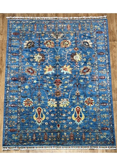 El Dokuma Afgan Halısı Lacivert