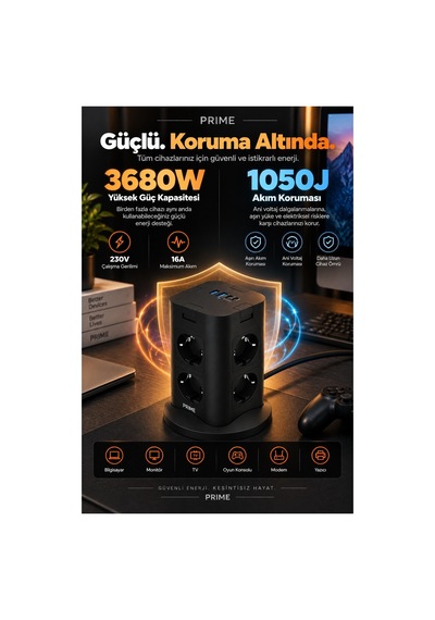 Robeve Fulltech Prıme 8 Li Akım Korumalı Kule Priz 3680w - Pd 20w, 1050j Koruma, 2 Usb-c + 2 Usb-a, 4 Bağımsız Güç Anahtarı, 2 Metre Kablolu Dikey Çoklu Priz Grup Priz Kule Tipi Grup Priz 2 M Robeve Fulltech Prıme 8 Li Akım Korumalı Kule Priz 3680w - Pd 20w, 1050j Koruma, 2 Usb-c + 2 Usb-a, 4 Bağımsız Güç Anahtarı, 2 Metre Kablolu Dikey Çoklu Priz Grup Priz Kule Tipi Grup Priz 2 M