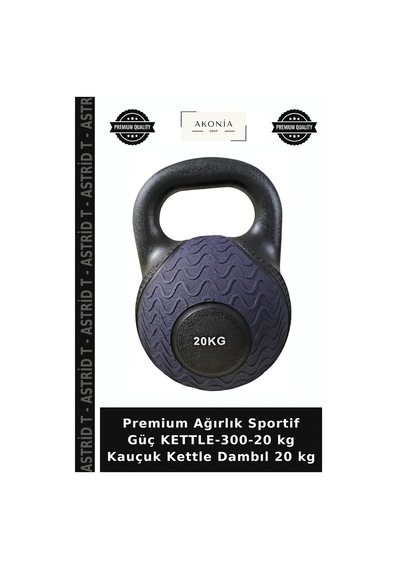 Premium Ağırlık Sportif Güç Kettle-300-20 Kg Kauçuk Kettle Dambıl 20 Kg