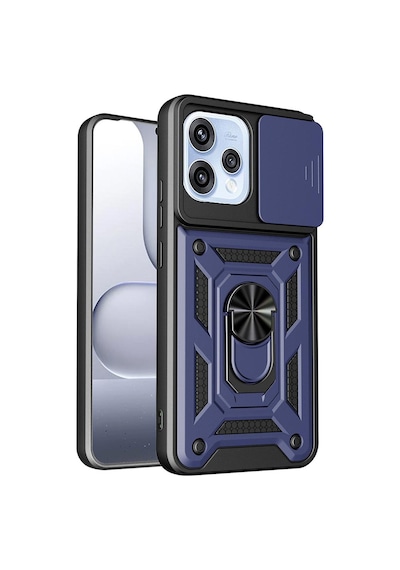Caseonn Oppo Reno 15 F 5g Kılıf Sürgülü Kamera Korumalı Yüzüklü Mıknatıslı Tank Kapak Lacivert