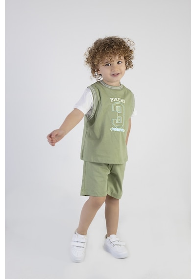Harika Kids Erkek Çocuk Bikers Baskılı Kısa Kollu Şortlu Alt Üst Takım 001