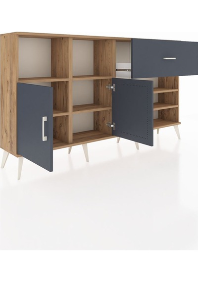 Arges Konsol 6 Raflı Tek Çekmeceli 2 Kapaklı 176x30x99 Çam-antrasit Antrasıt - Atlas Çam Arges Konsol 6 Raflı Tek Çekmeceli 2 Kapaklı 176x30x99 Çam-antrasit Antrasıt - Atlas Çam