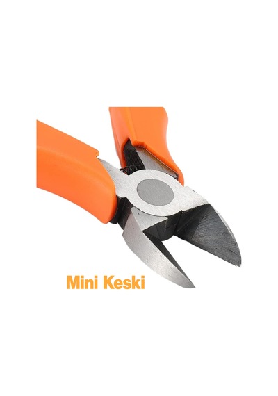 Rico Mini Yan Keski Kombine Pense Küçük Plastik Saplı 10 Cm Kargaburnu Metal 1 Adet