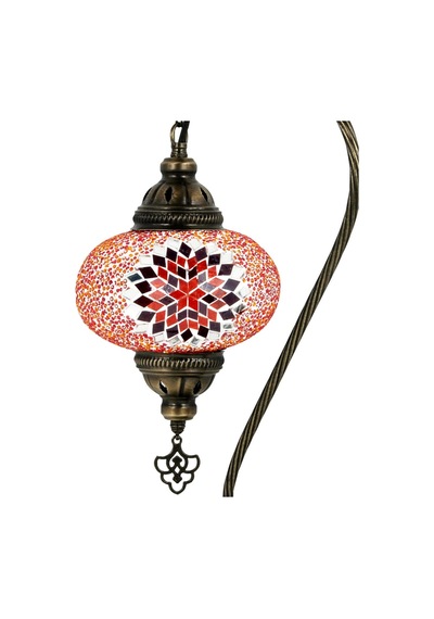 Dekoratif Yeni Ev Hediyesi Mozaik Lamba Abajur Otantik Gece Lambası Kırmızı