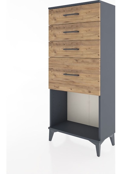 Hyperion Dolap 4 Çekmeceli 60x44x134 Antrasit-çam Antrasit