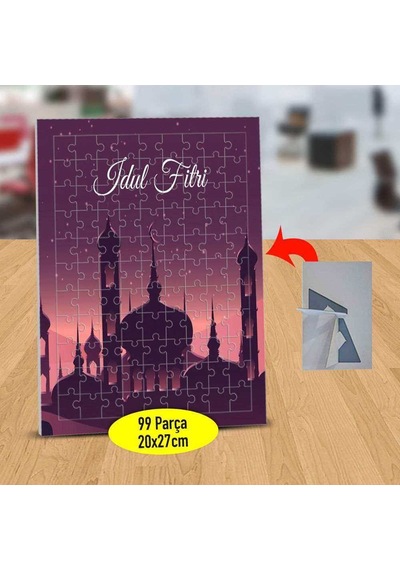 Taç Mahal Silüeti 99 Parça Puzzle Yapboz Tablo-23-2147867276