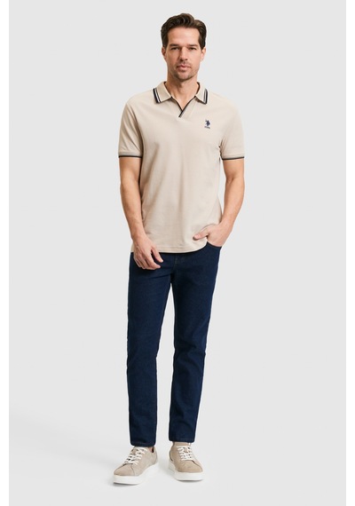 U.s. Polo Assn. Erkek Taş Tişört 50323894-vr049 Taş Rengi
