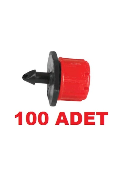 100 Adet Kırmızı Debi Ayarlı Damla Sulama Meme
