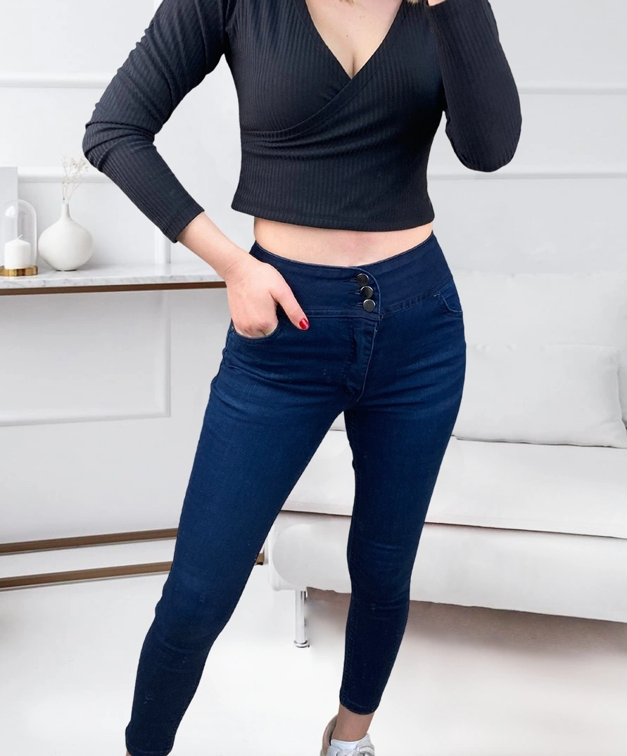 Mythrıva Yüksek Bel Likralı Jean Pantolon 90 Cm Lacivert