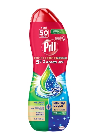 Pril Excellence Duo Jel Bulaşık Makinesi Deterjanı 900ml 50 Yıkama Yağ Çözücü