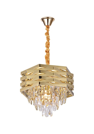 Corde 40'lık Gold Kaplamalı Kristal Avize Gold