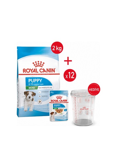 Mini Puppy -kuru Köpek Maması 2kg+ Yaş Mama 12 85+ Ölçü Kabı Hediye