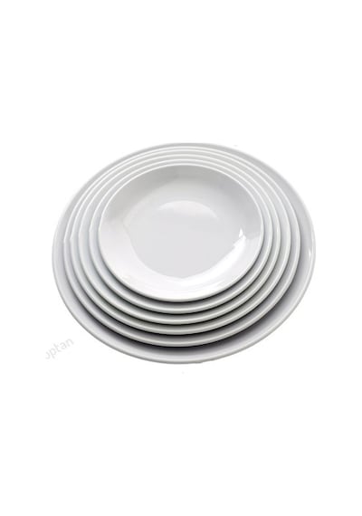 6 Ad Serving Slate Merid Arya Beyaz Melamin Servis Tabak 19 Cm