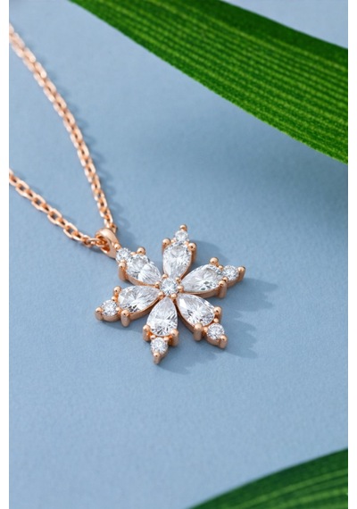 Çekirdekjewelry 925 Ayar Gümüş Rose Kaplama Kar Tanesi Kolye Işıklı Kutulu, Zirkon Taşlı Şık Kadın Kolye Sarı Çekirdekjewelry 925 Ayar Gümüş Rose Kaplama Kar Tanesi Kolye Işıklı Kutulu, Zirkon Taşlı Şık Kadın Kolye Sarı
