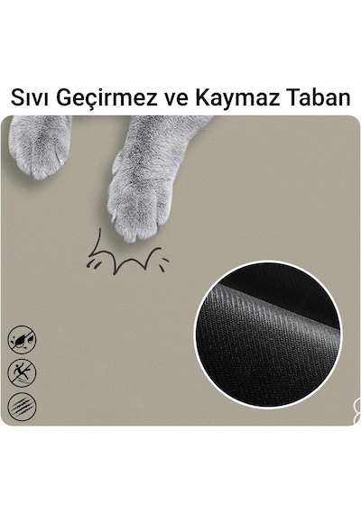 Matgo Pati Food Water Krem Evcil Hayvan Beslenme Matı Mama Paspası 50 x 70 CM