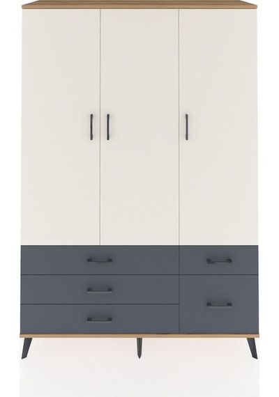Hyperion Dolap 5 Raflı 5 Çekmeceli Tek Askılı 132x44x195 Çam-aytaşı/antrasit Aytası/antrasıt Hyperion Dolap 5 Raflı 5 Çekmeceli Tek Askılı 132x44x195 Çam-aytaşı/antrasit Aytası/antrasıt