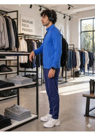 Cross Time Erkek Mavi Slim Fit Eşofman Takımı