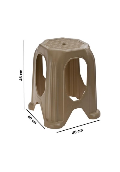 Omnipazar Sy-4518 Plastik Kuşaklı Tabure Büyük Boy 4'lü Set Kahverengi