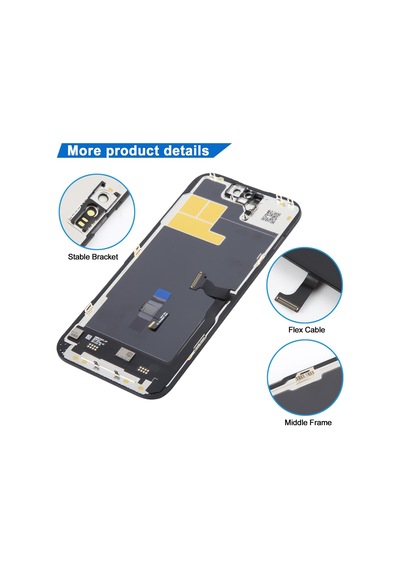 Teknonet Apple Uyumlu iPhone 15 Pro Max Diagnostics Lcd+dokunmatik+çıtalı - Siyah