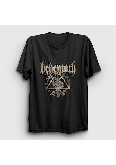 Presmono Unisex Fire Behemoth T-shirt Siyah