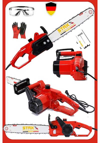 Staxx Ecor400 4000W Elektrikli Testere Hızar Ağaç Odun Kesme Motoru + Ev Tipi 40cm 16IN Palalı Set